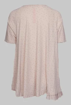 T-Shirt with High Low Hem in Dots