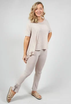 T-Shirt with High Low Hem in Dots