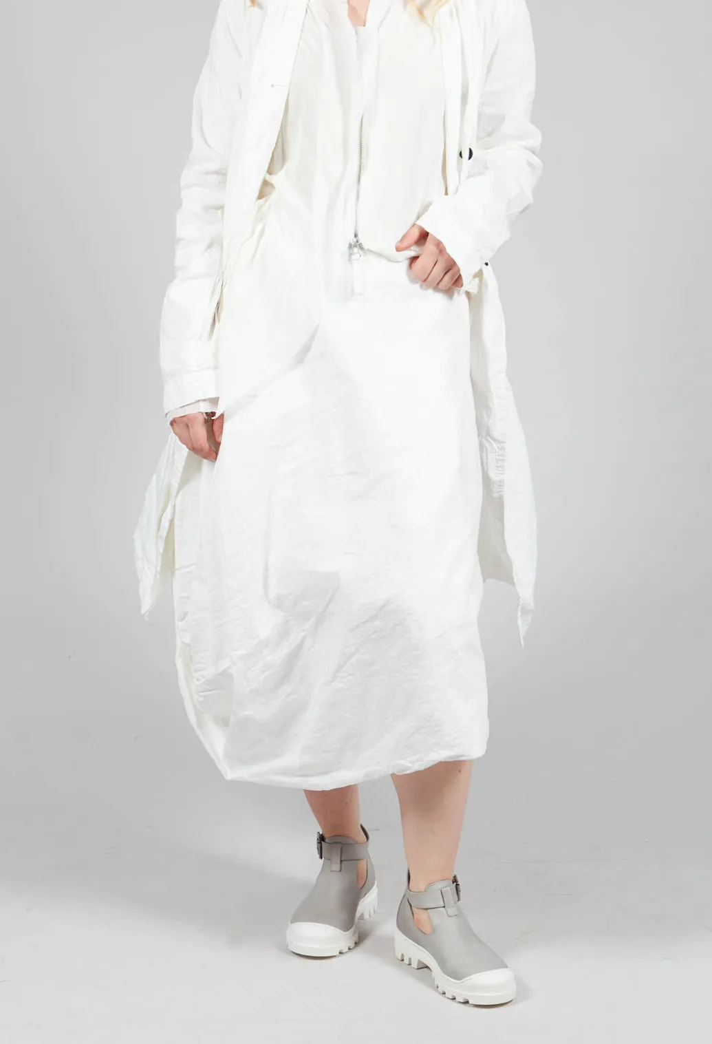 Tucked Fabric Skirt in Callas