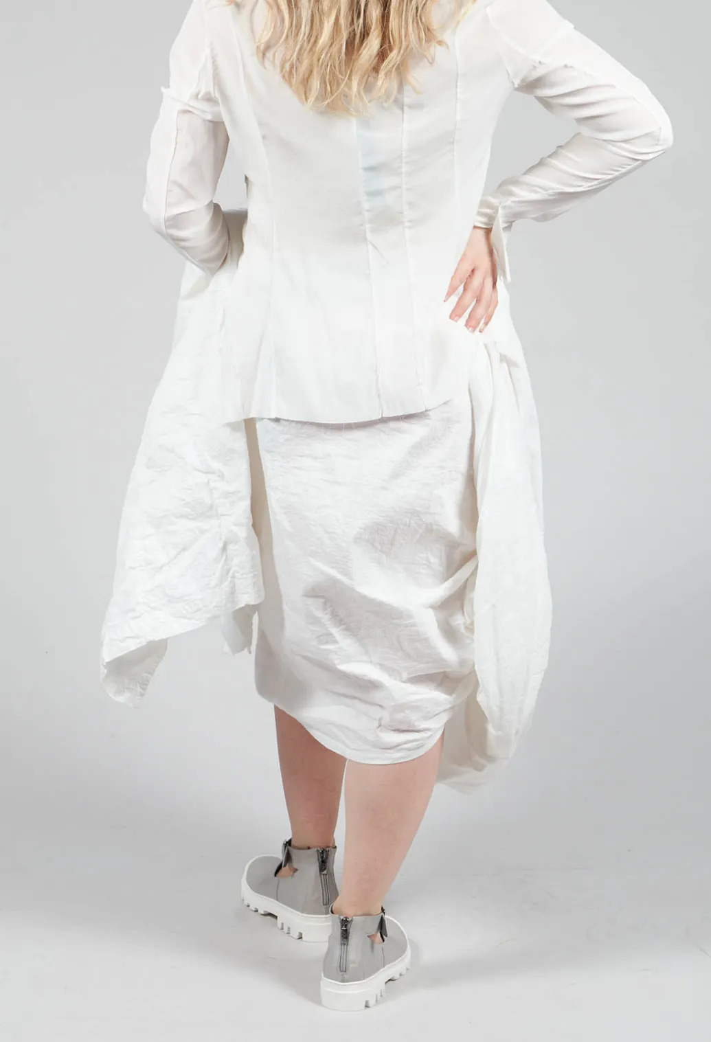 Tucked Fabric Skirt in Callas