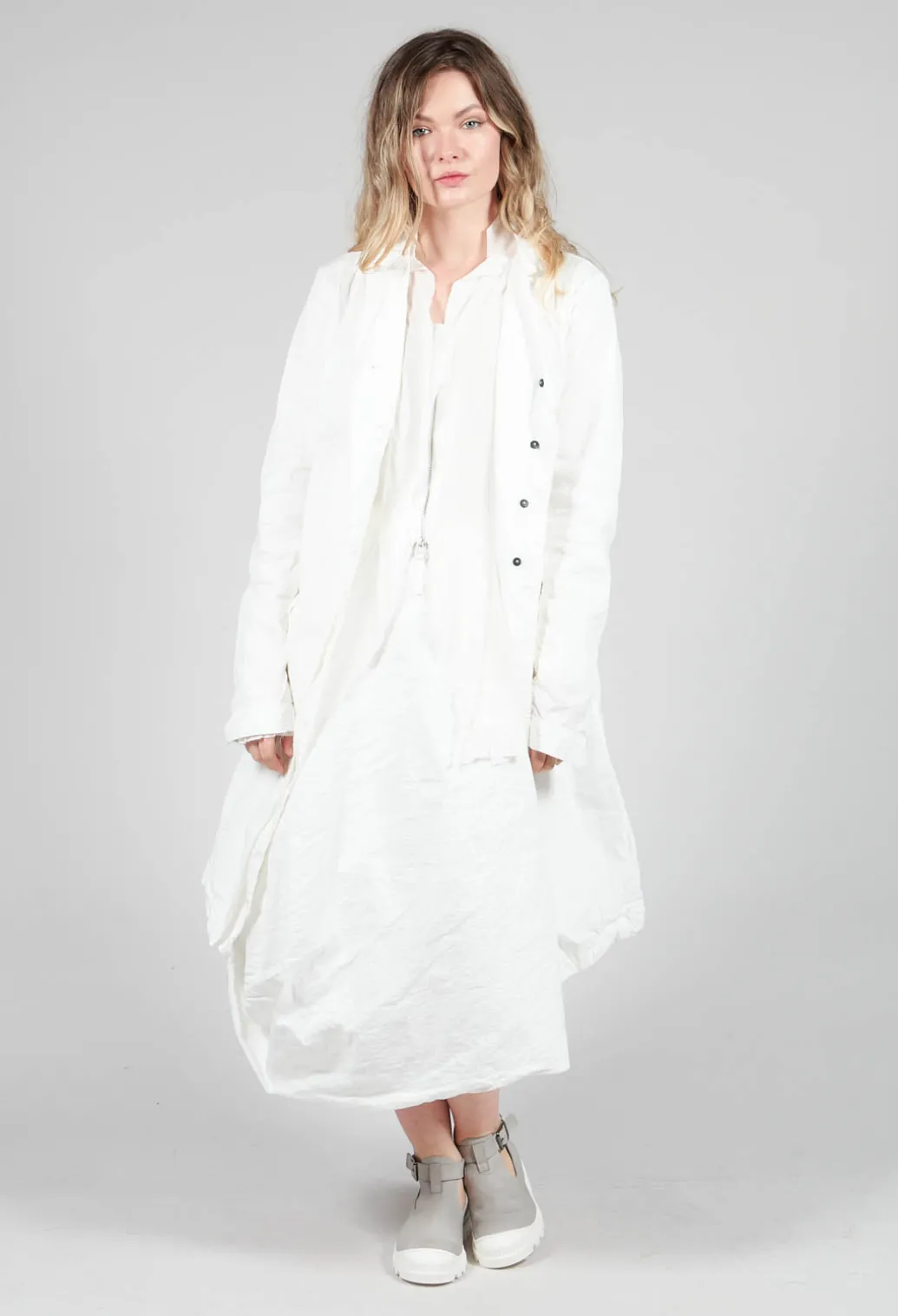 Tucked Fabric Skirt in Callas