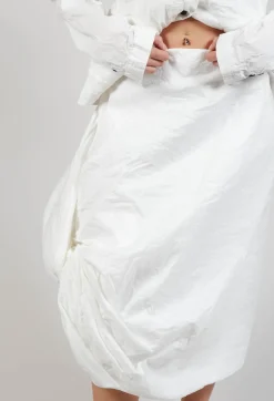 Tucked Fabric Skirt in Callas
