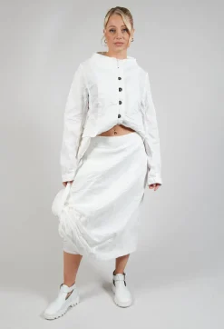 Tucked Fabric Skirt in Callas