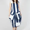 Tulip Dress with Feature Pockets in Navy Print