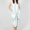 Tulip Dress with Feature Pockets in Grey Print