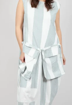Tulip Dress with Feature Pockets in Grey Print