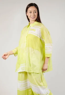 Tulip Hem Cotton Shirt in Sun Print
