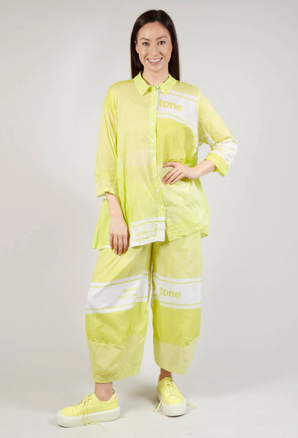 Tulip Hem Cotton Shirt in Sun Print