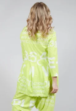 Tulip Hem Cropped Sleeve T-Shirt in Sun Print