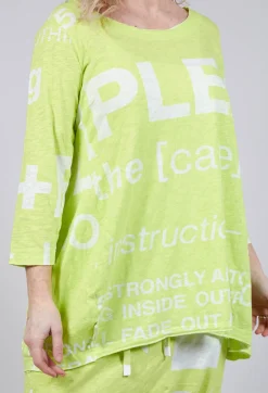 Tulip Hem Cropped Sleeve T-Shirt in Sun Print