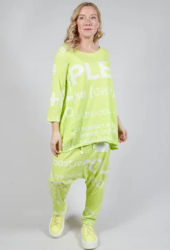 Tulip Hem Cropped Sleeve T-Shirt in Sun Print