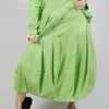 Tulip Hem Jersey Skirt in Lime