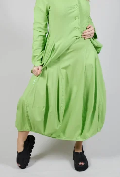 Tulip Hem Jersey Skirt in Lime