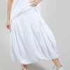 Tulip Hem Jersey Skirt in White