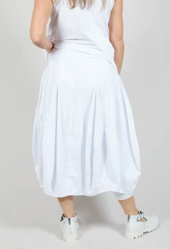 Tulip Hem Jersey Skirt in White