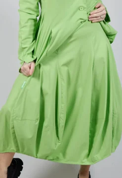 Tulip Hem Jersey Skirt in Lime