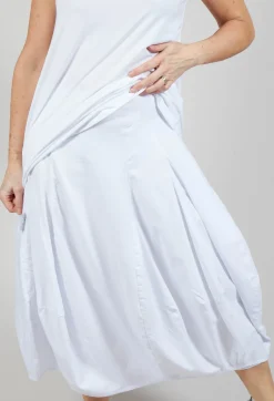Tulip Hem Jersey Skirt in White