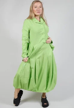 Tulip Hem Jersey Skirt in Lime