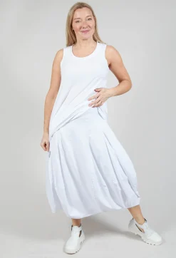 Tulip Hem Jersey Skirt in White