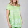 Tulip Hem Short Sleeve T-Shirt in Lime Print