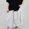 Tulip Hem Skirt in White Stripe