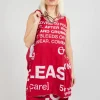 Tulip Hem Vest Top in Chili Print
