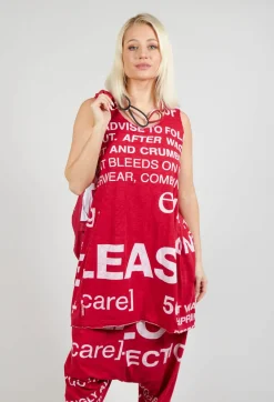Tulip Hem Vest Top in Chili Print