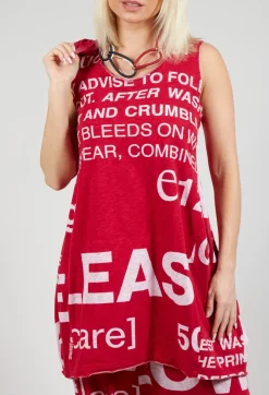 Tulip Hem Vest Top in Chili Print