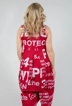 Tulip Hem Vest Top in Chili Print