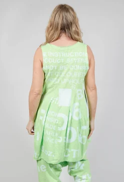 Tulip Hem Vest Top in Lime Print