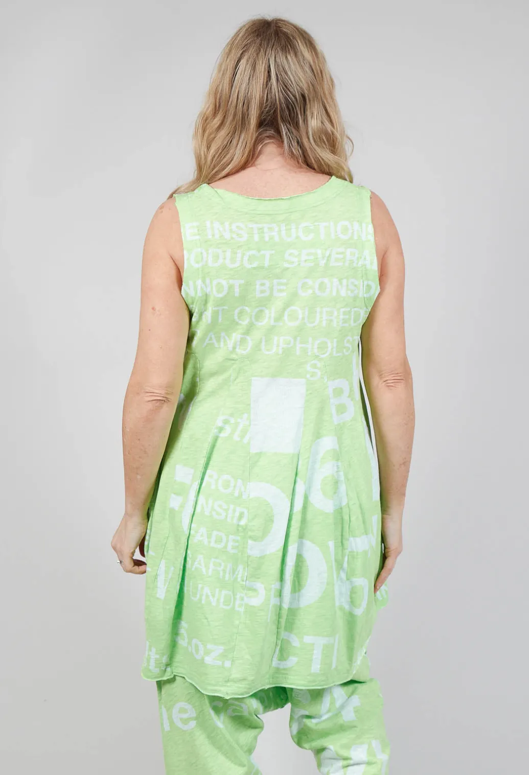 Tulip Hem Vest Top in Lime Print