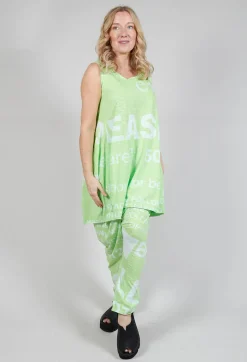 Tulip Hem Vest Top in Lime Print
