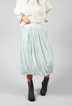 Tulip Shape Skirt with Elasticated Waistband in Mint Print