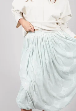 Tulip Shape Skirt with Elasticated Waistband in Mint Print