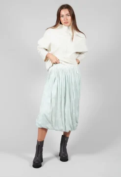 Tulip Shape Skirt with Elasticated Waistband in Mint Print