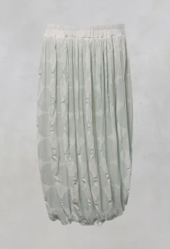 Tulip Shape Skirt with Elasticated Waistband in Mint Print