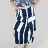 Tulip Skirt with Feature Pockets in Navy Print