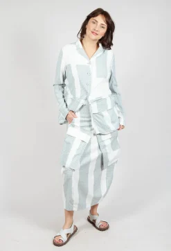 Tulip Skirt with Feature Pockets in Grey Print