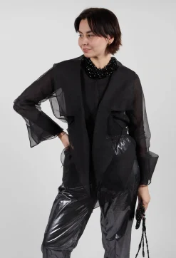 Tulle Open Jacket in Black