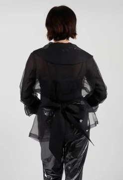 Tulle Open Jacket in Black
