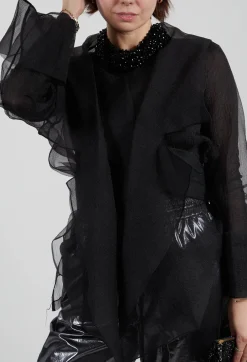 Tulle Open Jacket in Black