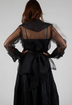 Tulle Open Jacket in Black