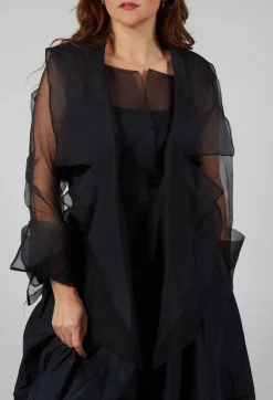 Tulle Open Jacket in Black