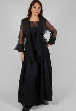 Tulle Open Jacket in Black