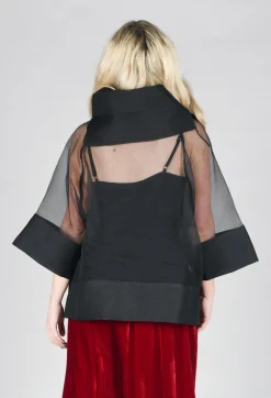 Tulle Oversized Top in Black