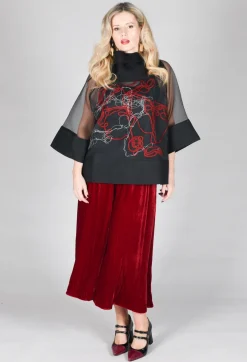 Tulle Oversized Top in Black