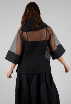 Tulle Oversized Top in Black