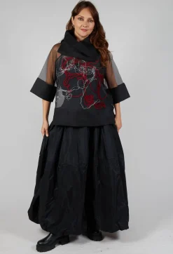 Tulle Oversized Top in Black