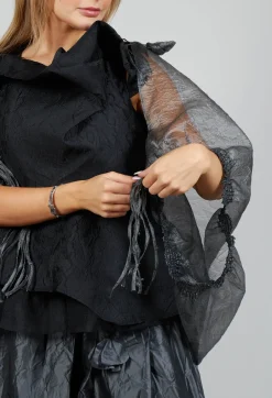 Tulle Shawl in Silver