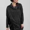 Tunic Dress in Raso di Viscosa and Viscosa Seta Grey Storm